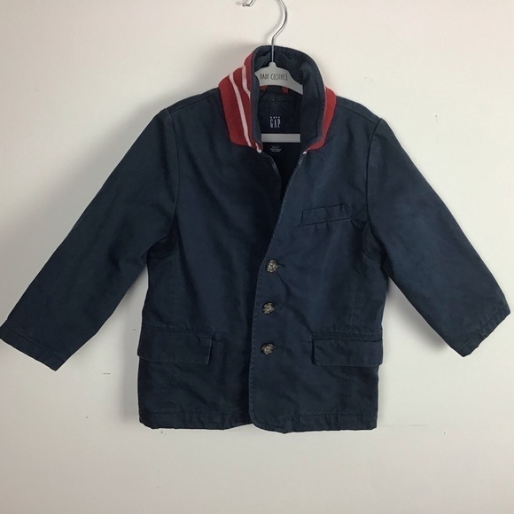 GAP Other - 💥💥Old Navy 2005 canvas navy blue blazer with contrasting collar trim.size 3T.